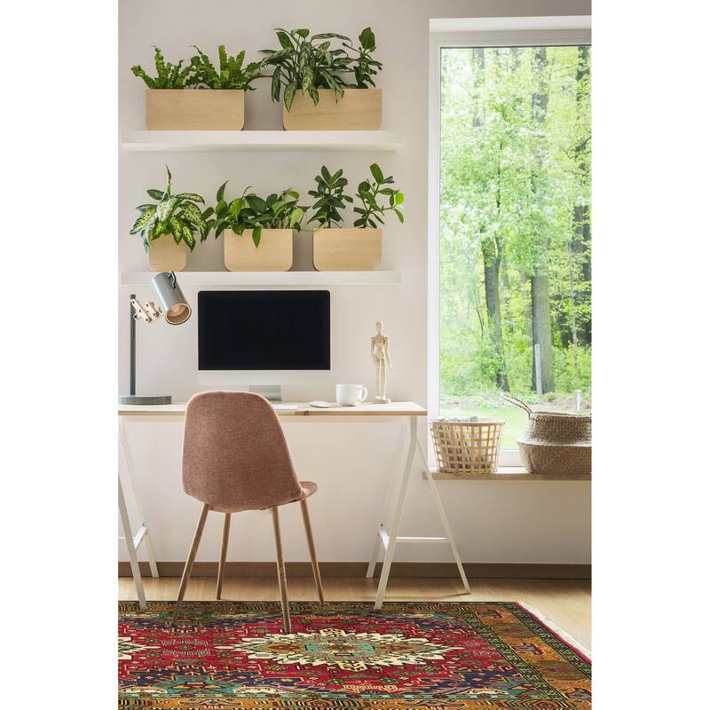 ECARPETGALLERY Hand-knotted Kayseri Vintage Red Wool Rug - 3'4 x 4'10