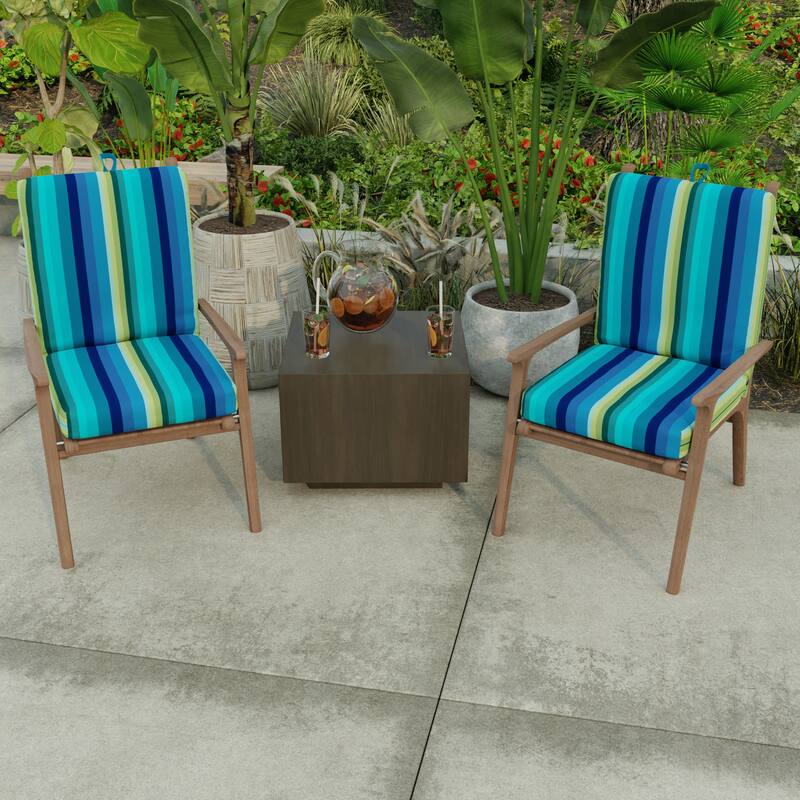 21" x 44" Outdoor Chair Cushion with Ties and Loop - 44'' L x 21'' W x 3.5'' H
