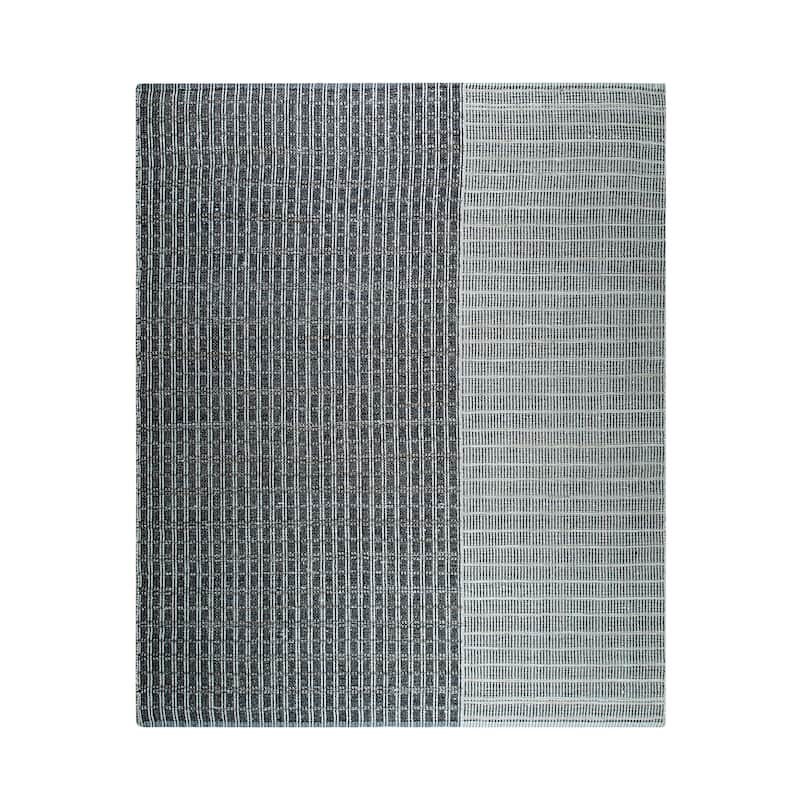 Hand-Knotted Wool Handknotted Rug, 6' x 9', White Area Rug, Luxurious Soft Texture for Modern Spaces - L