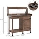 preview thumbnail 3 of 25, Outsunny Potting Bench Table with Faucet, Sink, Hooks and Storage Cabinet, Outdoor Prep Table Gardening Bench