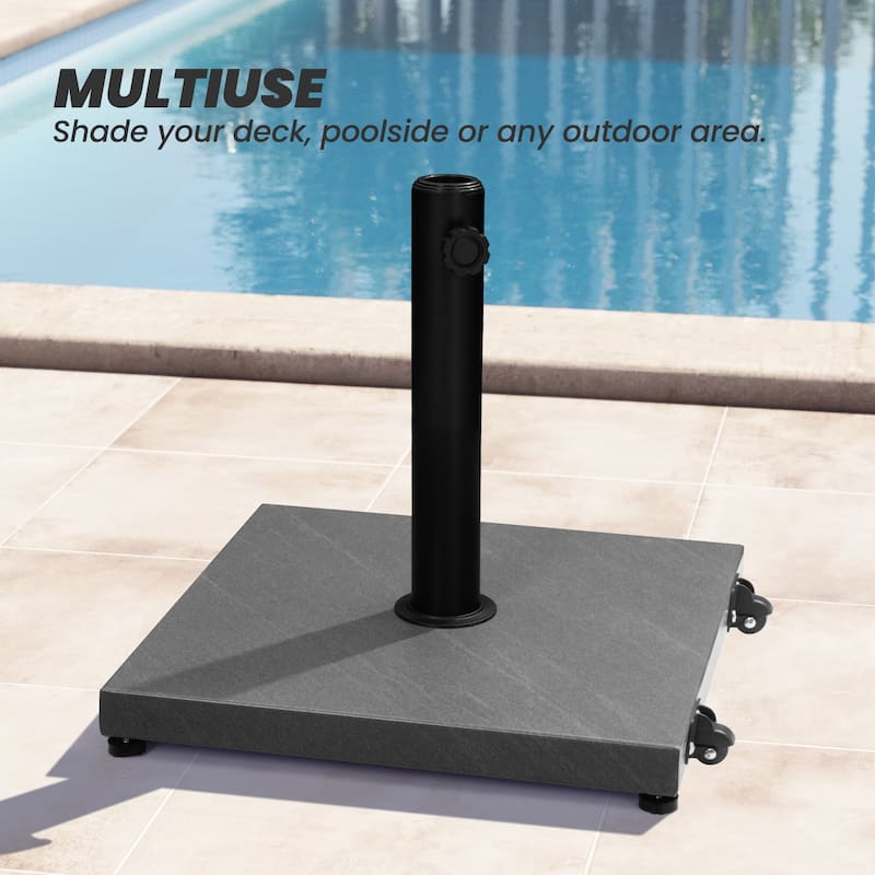 Patio Outdoor Market Umbrella Holder Base 40/55 Pound Square Stand for Pole Umbrella