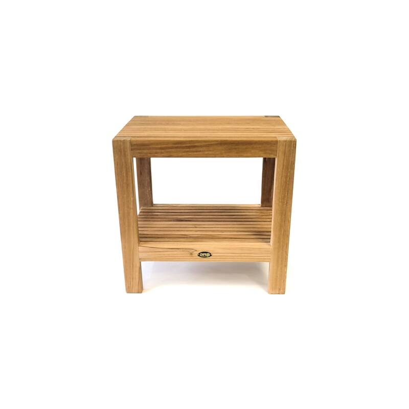 Teak Shower Bench Fiji 18" (45 cm) with Shelf