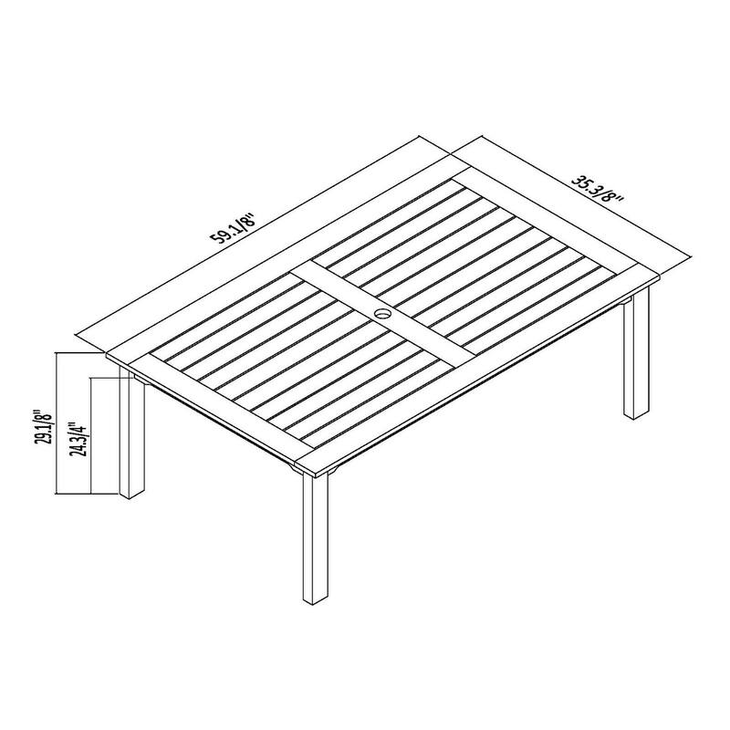 Amazonia Padua 3 piece Eucalyptus Rectangular Patio Dining Set - 3 Piece