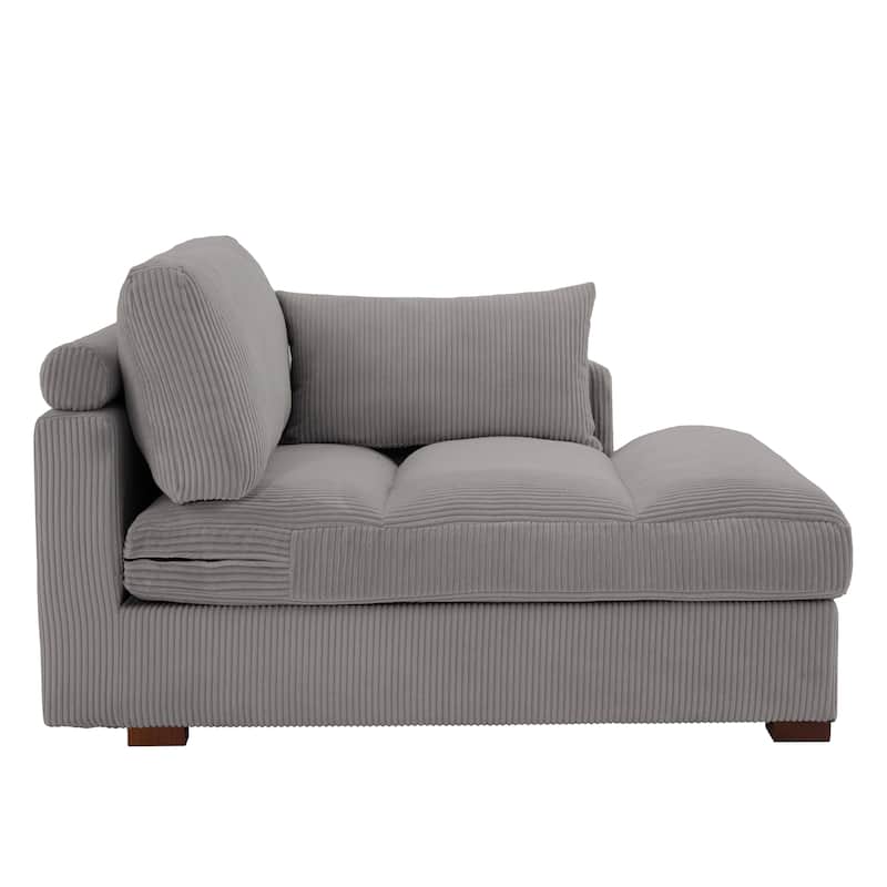 Modern Corduroy L-Shaped Sofa Chaise Lounge Couch