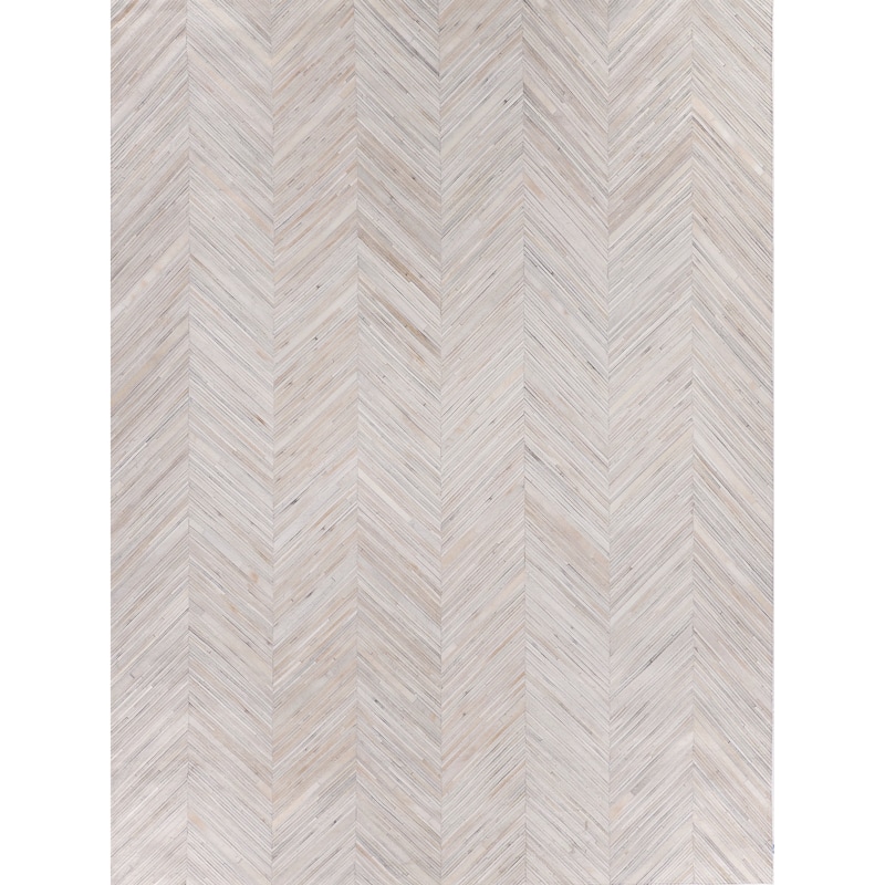 EXQUISITE RUGS Natural Hide Hand-stitched Leather Hide Silver Area Rug.