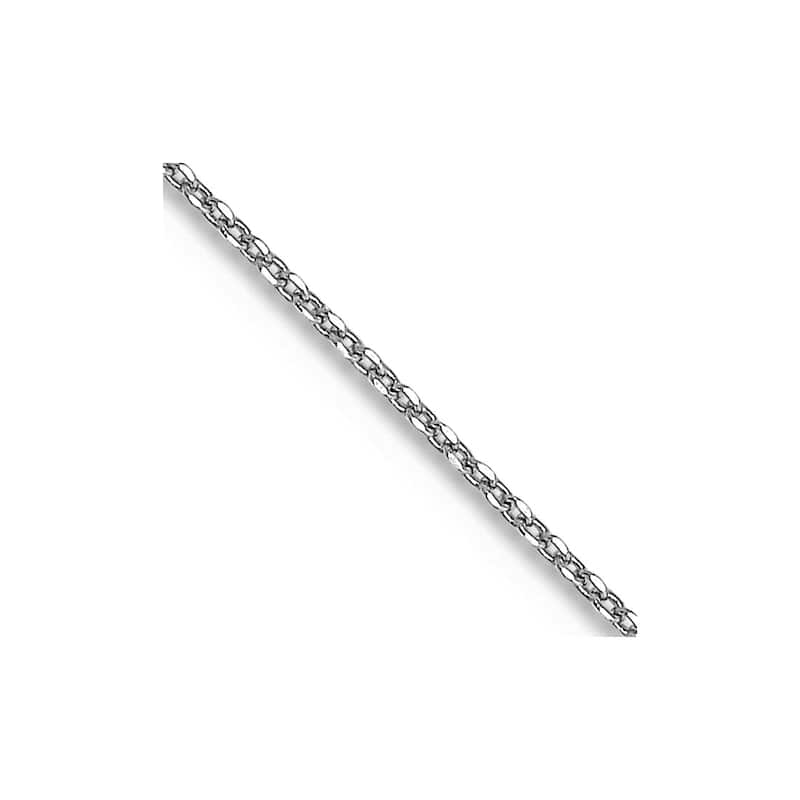 Curata 10k White Gold 0.6mm Diamond Cut Cable Chain Necklace (Spring-ring)