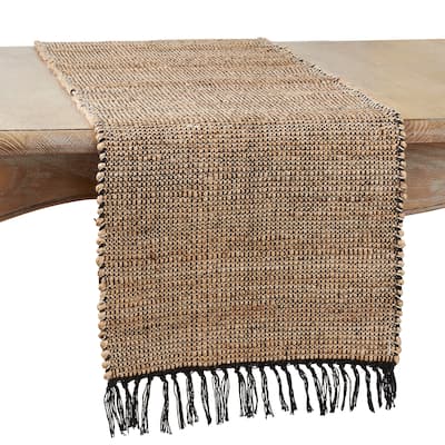 Jute Table Runner With Fringe Design - 16"x72"