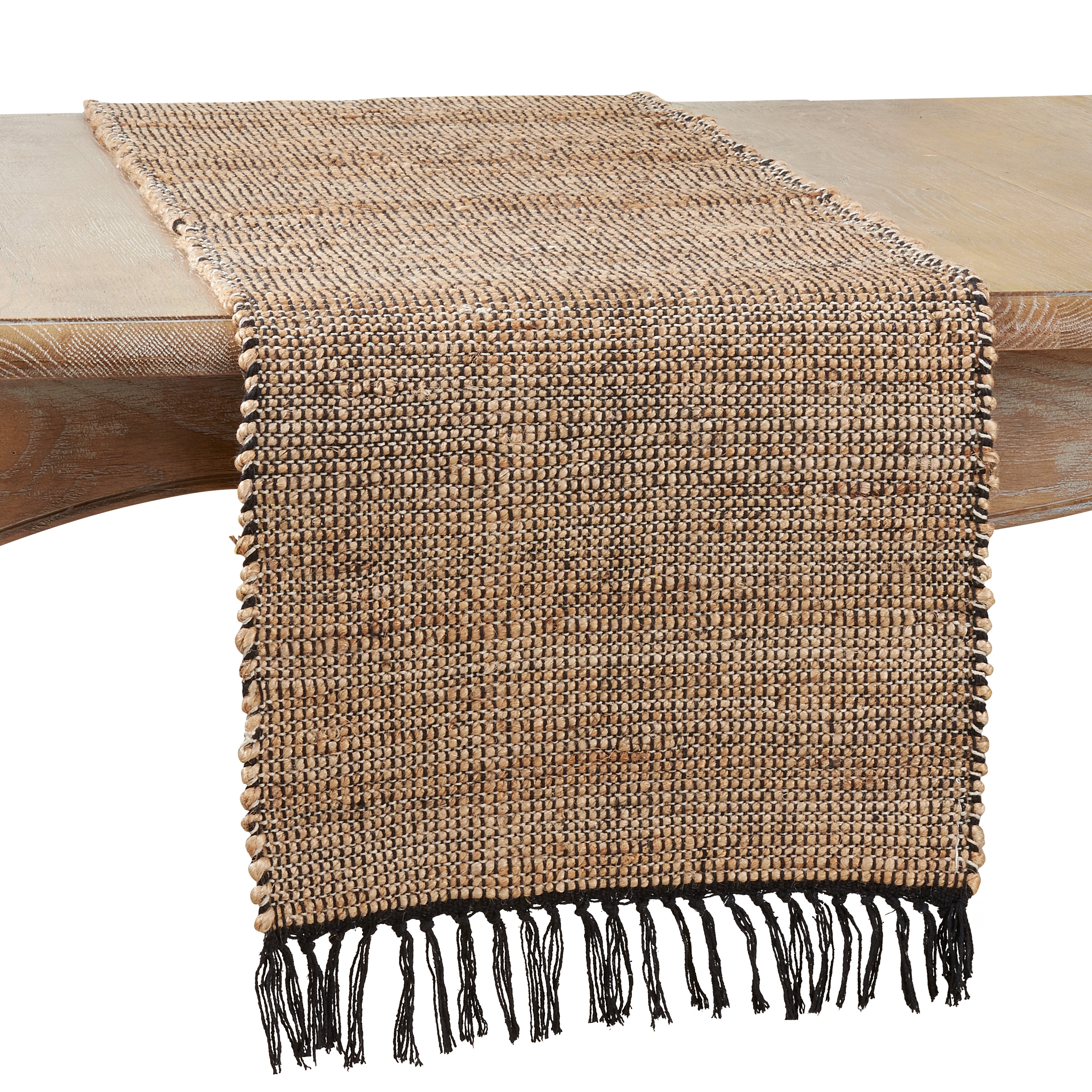 Jute Table Runner With Fringe Design - 16"x72"