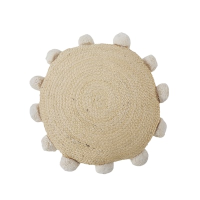 HomeRoots 20" X 20" Tan Round Jute Zippered Pillow