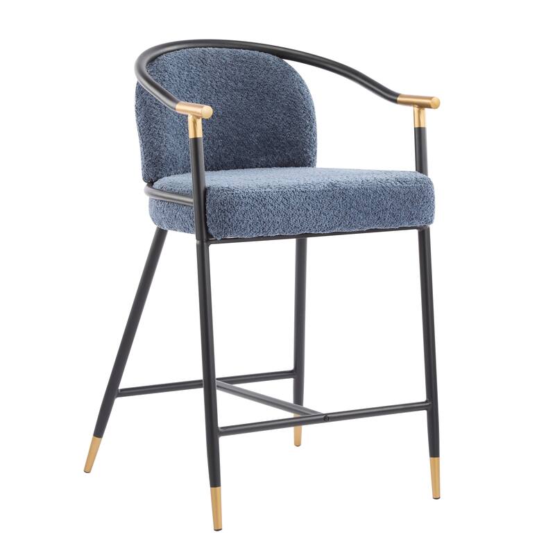 Devin 26" H Upholstered Counter Stool with Metal Frame (Set of 2) by Christopher Knight Home