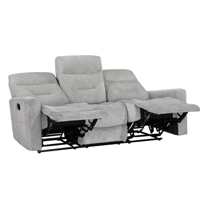 Mandevilla Chenille Manual Double Reclining Sofa