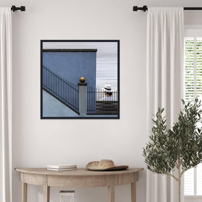 Lady with a white hat by Gilbert Claes Framed Canvas Wall Art Print