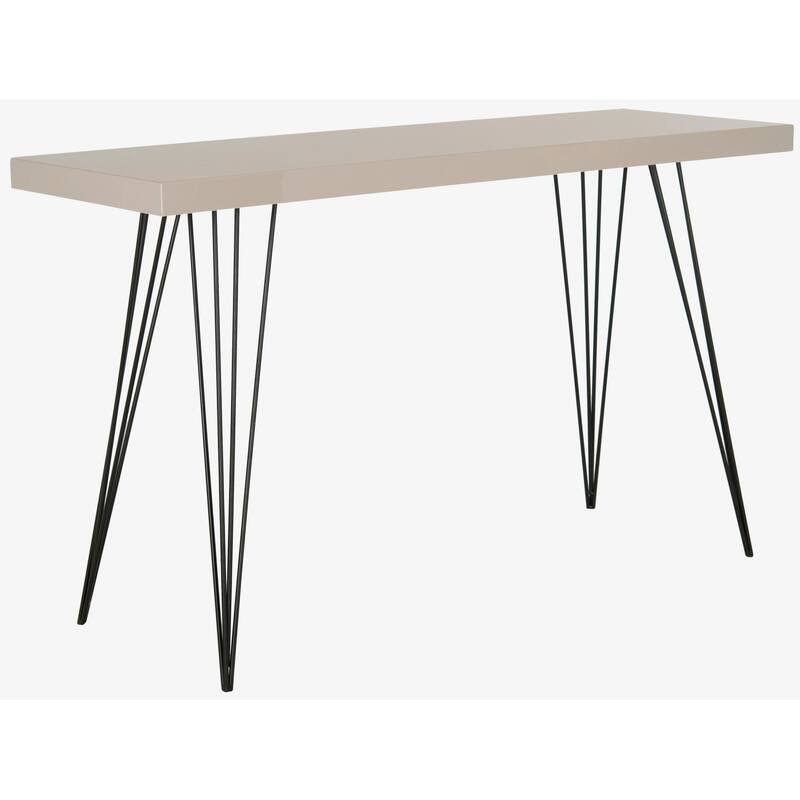 SAFAVIEH Pearlene Mid-Century White/ Black Lacquer Console Table - 55" x 17.5" x 32" - 55Wx18Dx32H