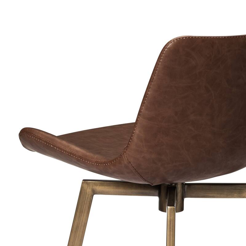 Maven Lane Victor Metal & Vegan Leather Kitchen Dining Stool