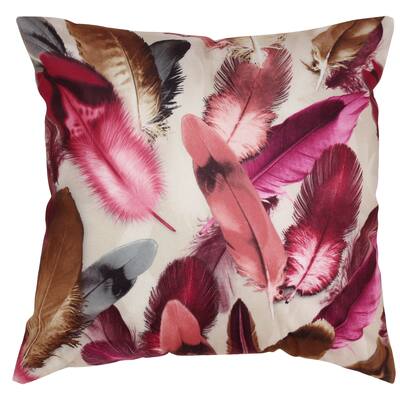 Violet Linen Decorative Chenille Feathers Pattern Decorative Cushion Cover