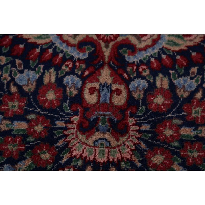 Vegetable Dye Blue Kerman Chinese Area Rug Hand-Knotted Wool Carpet - 7'0"x 10'0"