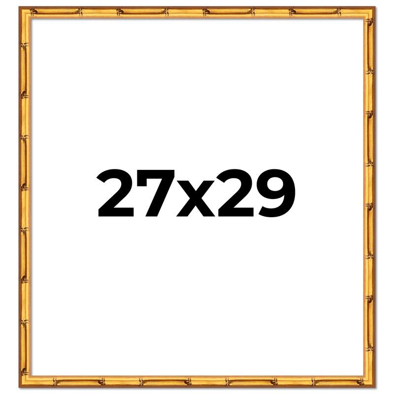 27x29 Frame Gold Bamboo Picture Frame Modern Photo Frame Includes UV Acrylic Shatter Guard Front Acid Free Foam Backing Board
