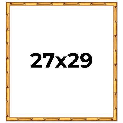 27x29 Frame Gold Bamboo Solid Wood Picture Frame | 1 Inch Moulding