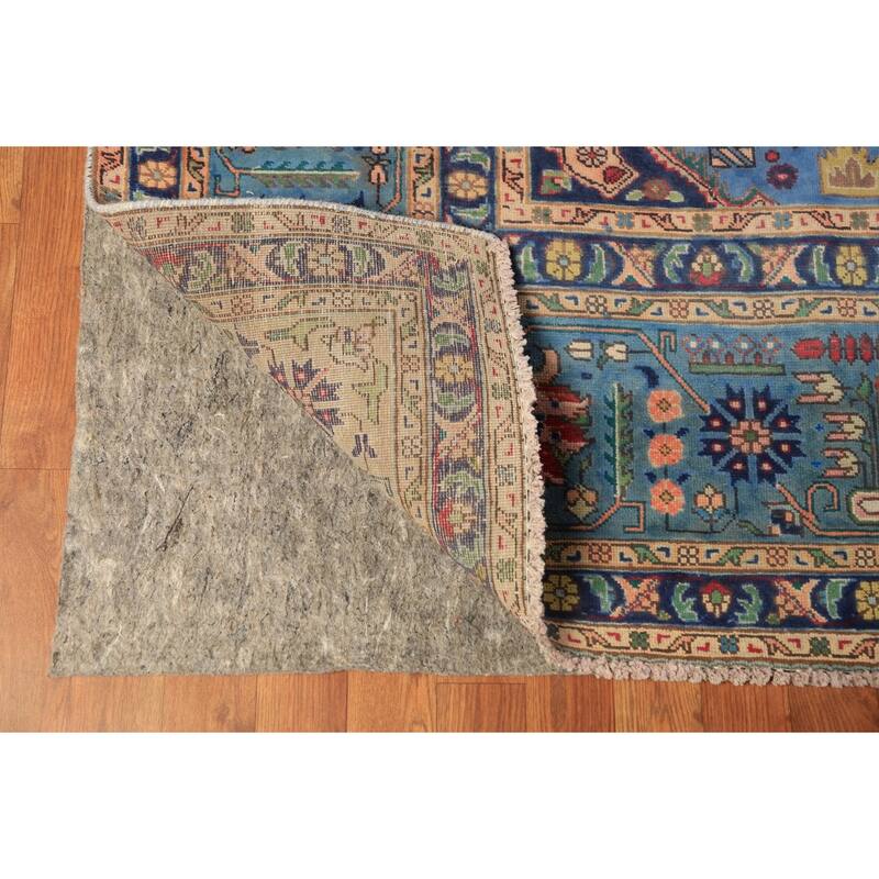 Orange Tabriz Persian Area Rug Handmade Wool Carpet - 9'3"x 12'10"