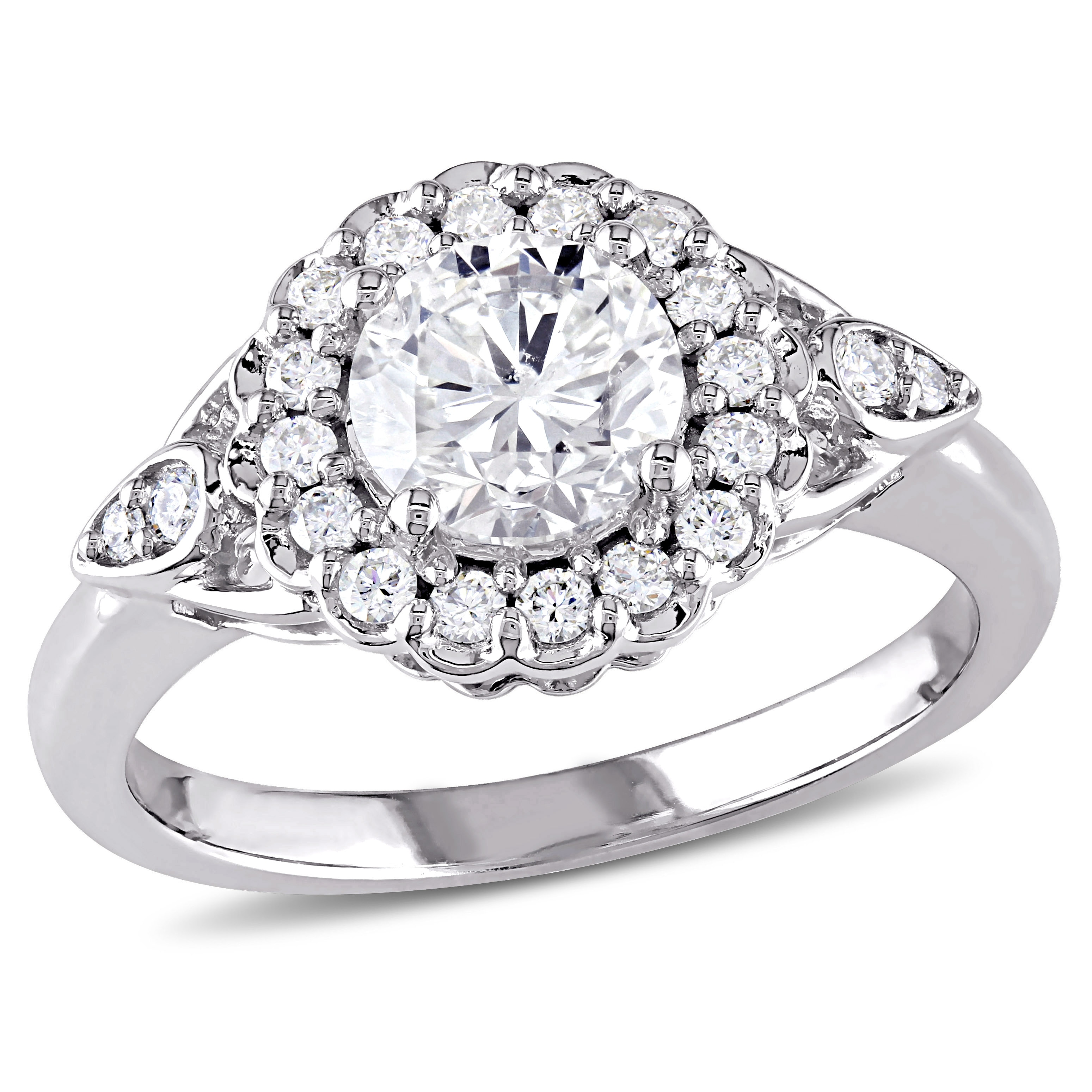 Miadora Signature Collection 14k White Gold 1 1/4ct TDW Diamond Halo Engagement Ring