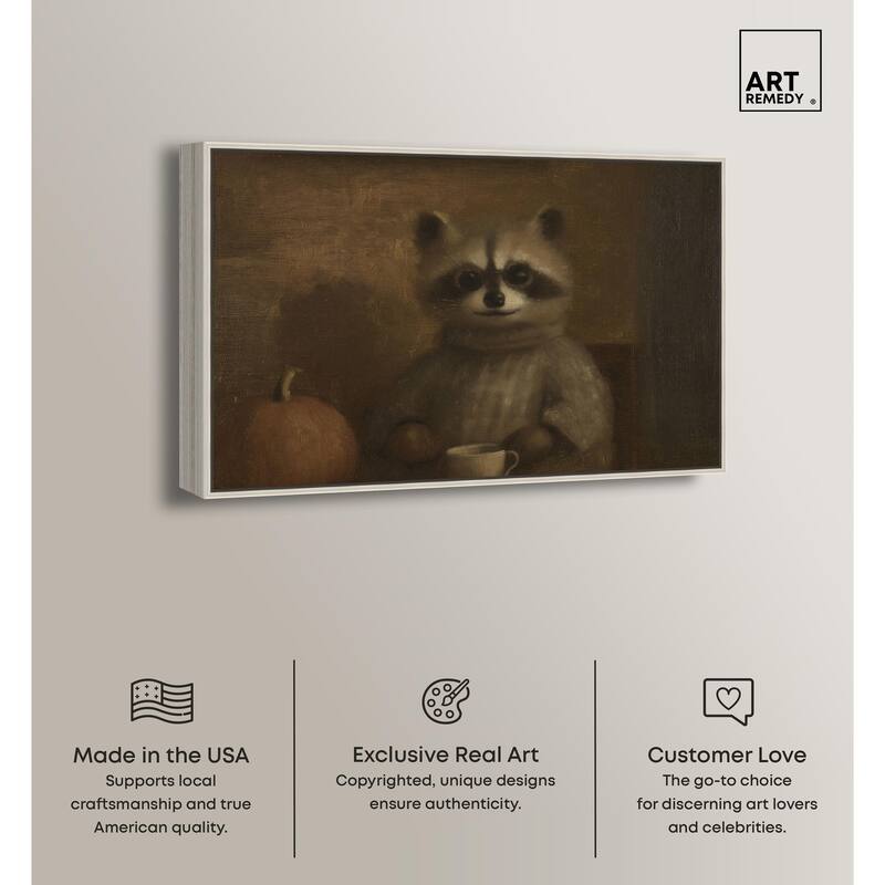 Raccoon Reverie Canvas by Art Remedy