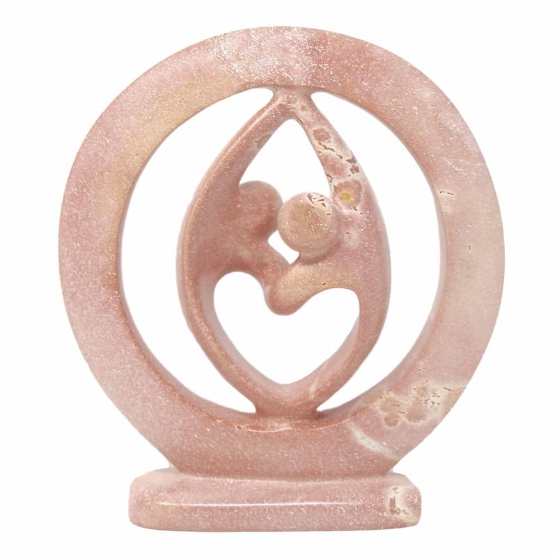 Handmade Lovers Embrace Soapstone Statue (Kenya)