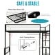 preview thumbnail 6 of 31, Furniture of America Jackson Modern Black Metal Loft Bed with Dual Desks and Closet Rod