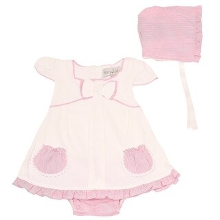 Shop Harry Violet Baby Girls Ivory Pink Ruffle Dress Bodysuit