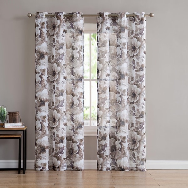 Shop Jenny 2 Pack Floral Watercolor Printed Sheer Grommet