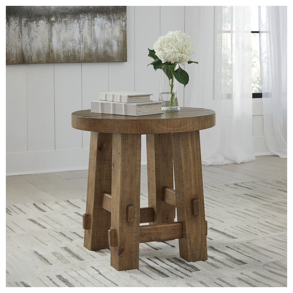 Signature Design by Ashley Mackifeld Brown/Beige End Table - 24" W x 24" D x 24.25" H