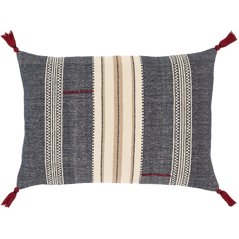 The Curated Nomad Park Handwoven Stripe Lumbar Pillow