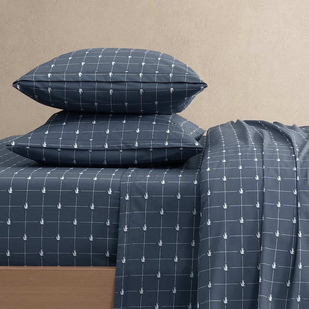 Lacoste Slice Geometric Percale Cotton Sheet Set