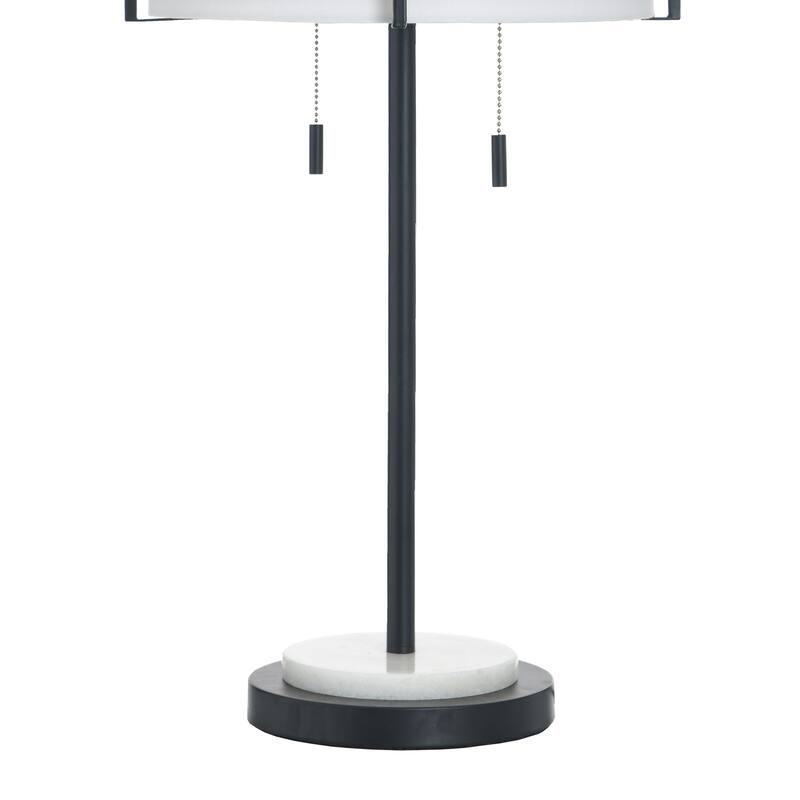 StyleCraft Royce Table Lamp - Zammel & White - White Shade