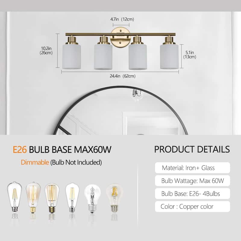 Bathroom Vanity Light 4/5/6-Light Copper Finish Fixture