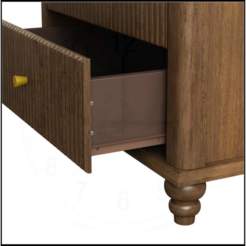 45 Inch Tall Fluted 5 Drawer Dresser