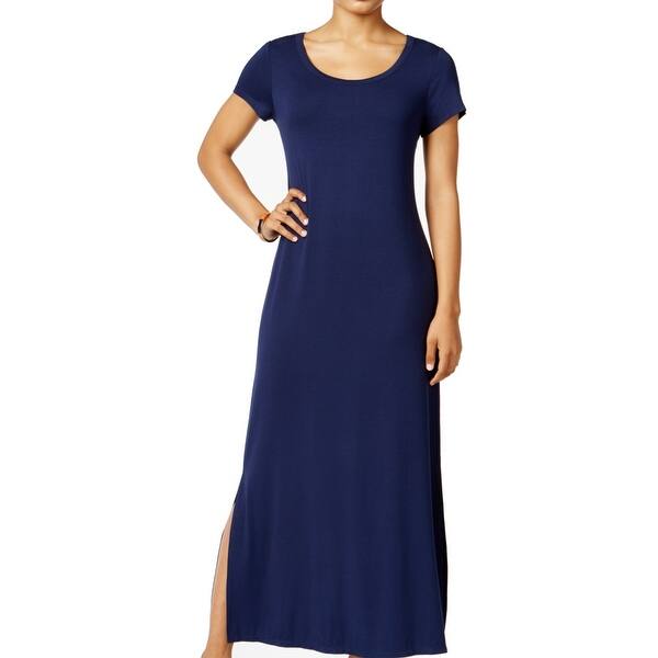 Shop Style Co Womens Maxi Dress Navy Blue Size Xl Scoop Neck