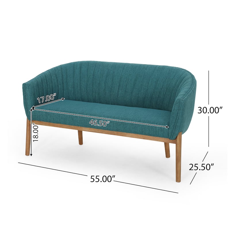 Galena Mid-century Modern Glam Loveseat by Christopher Knight Home