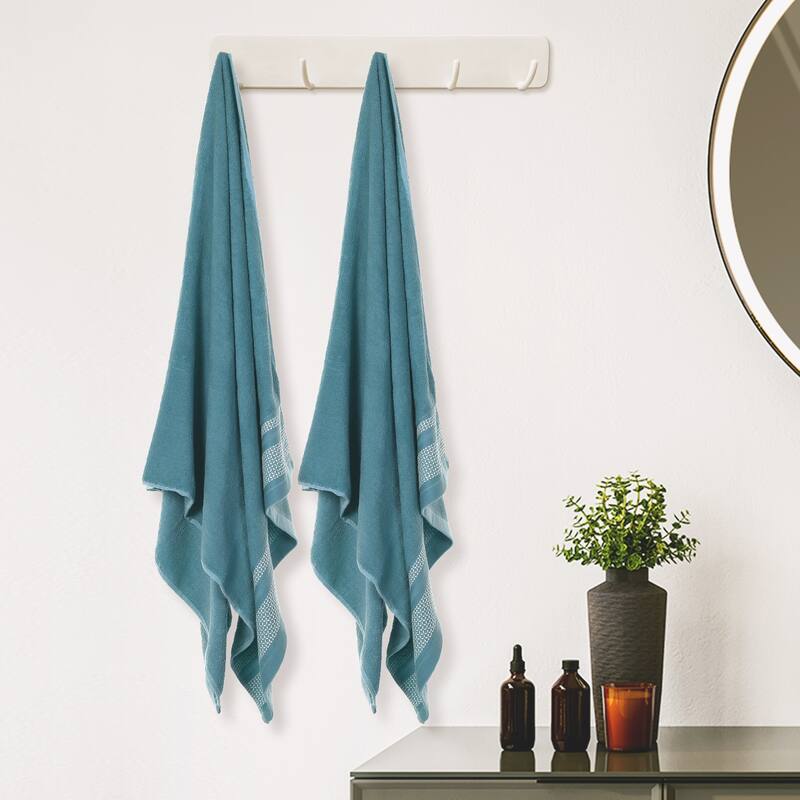 Cotton 2 Pack Towels, Comfort Washcloth, Resistant, Highly Absorbent and Quick Dry Bath Towel for Bathroom 28" x 56"