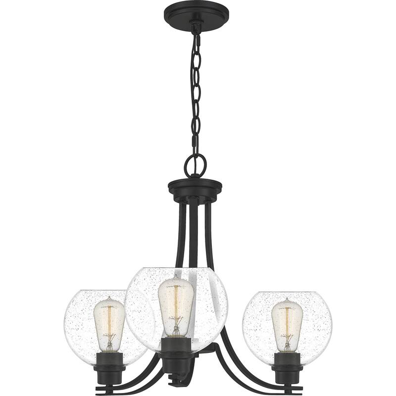 Quoizel Pruitt 3-Light 18" Transitional Chandelier in Matte Black