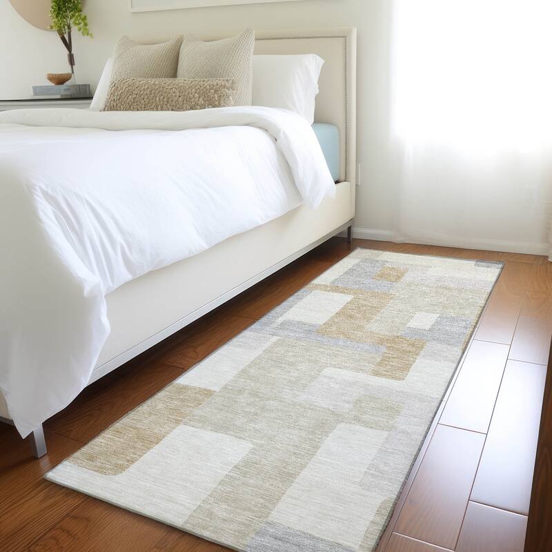 Premium Washable Super Soft Geo Casual Mayfield Rug - Ivory - 2'3" x 7'6"