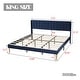 preview thumbnail 55 of 91, Caxkun Upholstered Platform Bed Frame with Wingback headboard