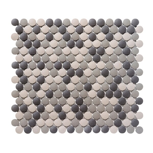Emser Tile W71ZONE1212MOP Zone - Round Penny Mosaic Floor and Wall Tile - Matte Floor and Wall Tile Visual