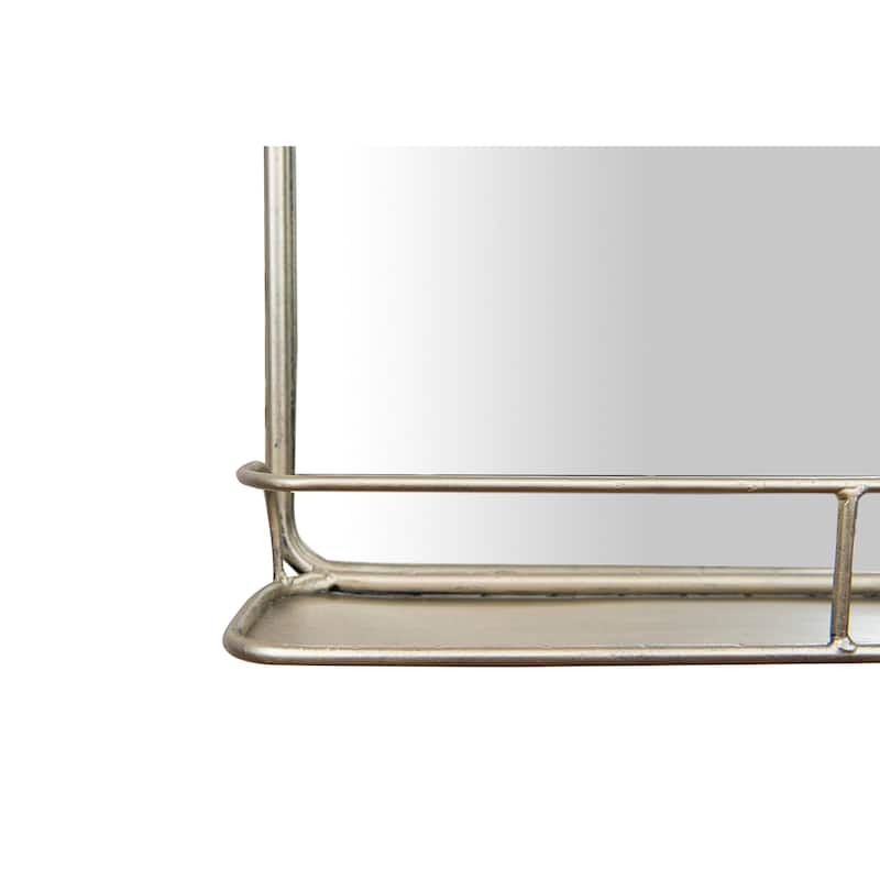 Metal Framed Wall Mirror with Shelf