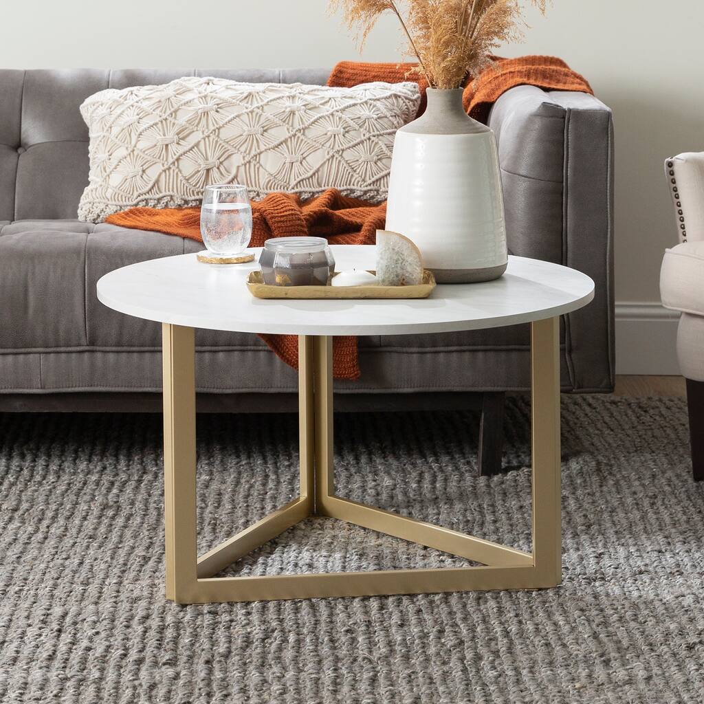 Walker Edison Designs Triangle Base Coffee Table