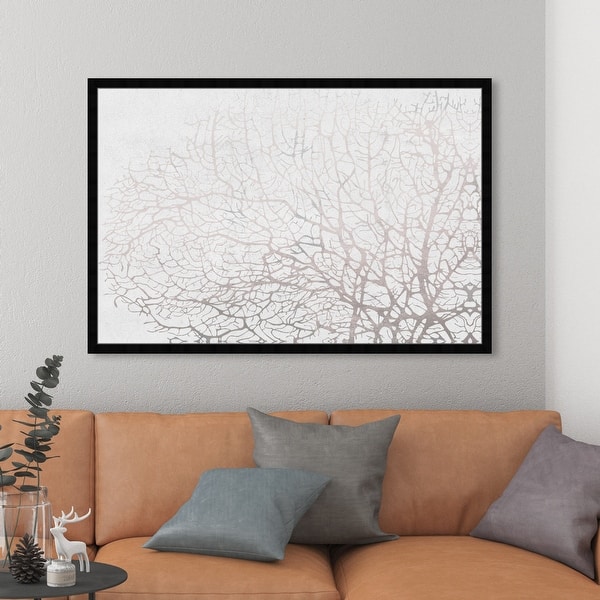 slide 2 of 22, Oliver Gal 'Seatree Concrete' Nautical and Coastal Wall Art Framed Print Marine Life - Gray, White 45 x 30 - Black