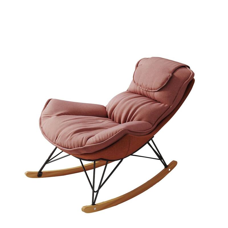 43.30 "W Modern Velvet Upholstered Sliding Rocking Chair with Removable Washable Seat Cushion