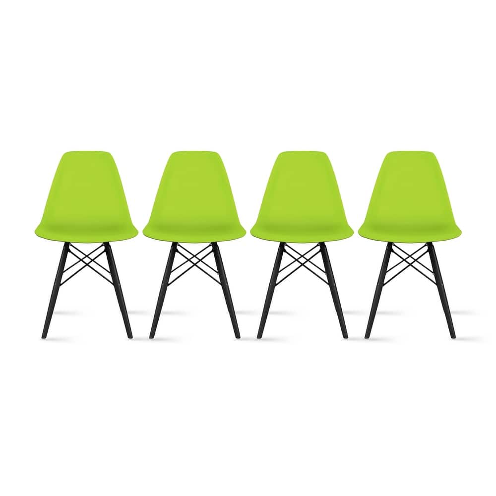 Molded Dining Side Chairs For Kitchen Eiffel Metal Legs Design Bedroom Waiting Room (Set of 4)