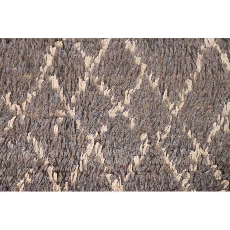 Trellis / Moroccan Area Rug Hand-Knotted Oriental Wool Carpet - 7'9" x 11'0"