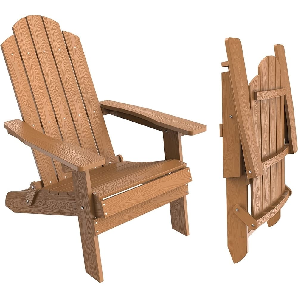 WINSOON All-Weather Poly Outdoor Adirondack Chairs - Foldable (Set of 6)