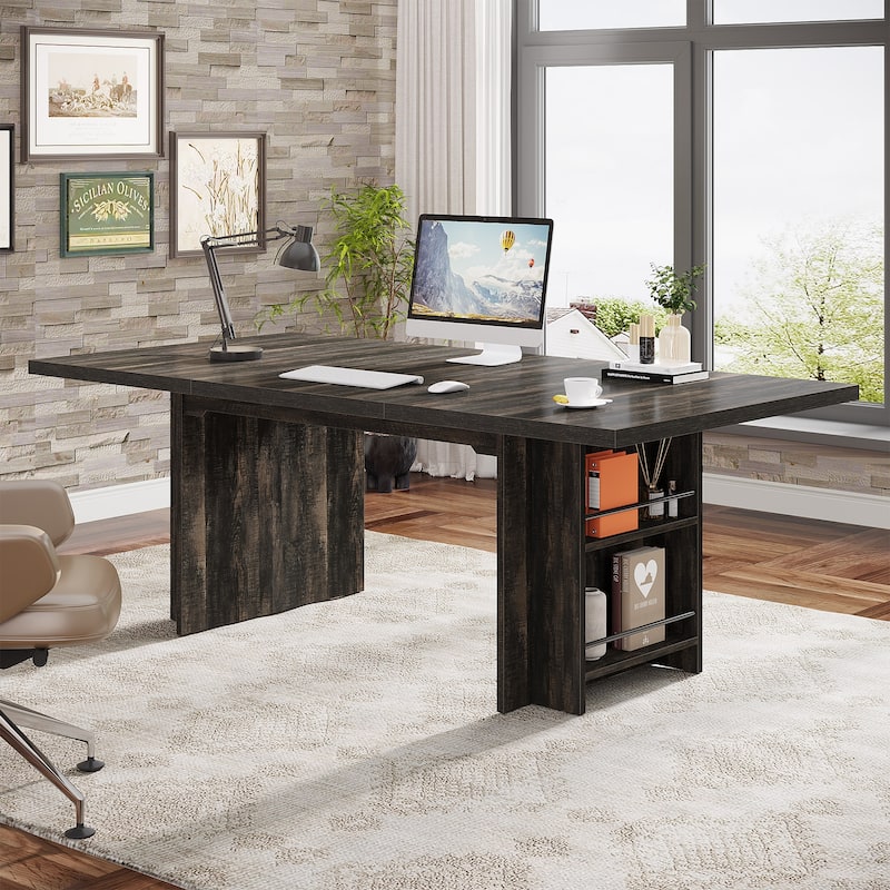 63 Inches Office Executive Desk with Storage